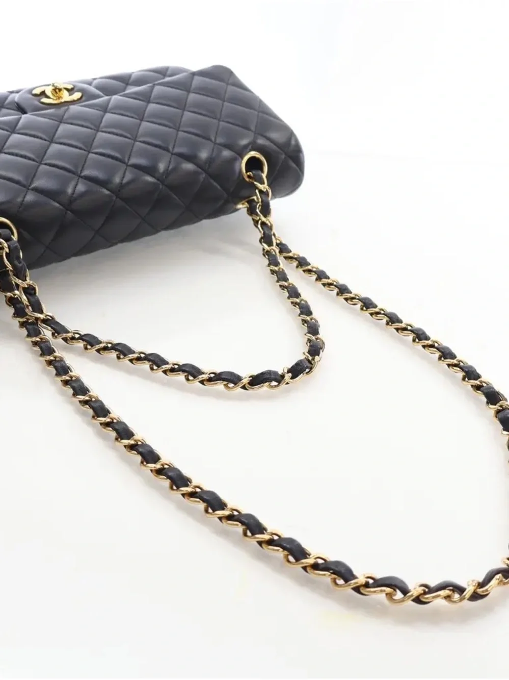 Chanel Quilted Shoulder Bag - Black with Gold Hardware